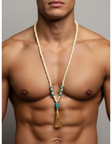 COLLARES HOMBRE JAPA MALA BEIGE UNISEX | ROSARIOS INDIA