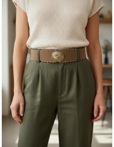 CINTURONES CASUAL MARRONES CARAMELO ELASTICOS | MODA MUJER