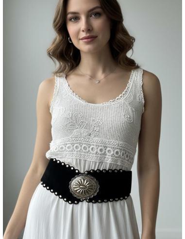 CINTURONES CASUAL NEGROS ANCHOS Y ELASTICOS | MODA MUJER