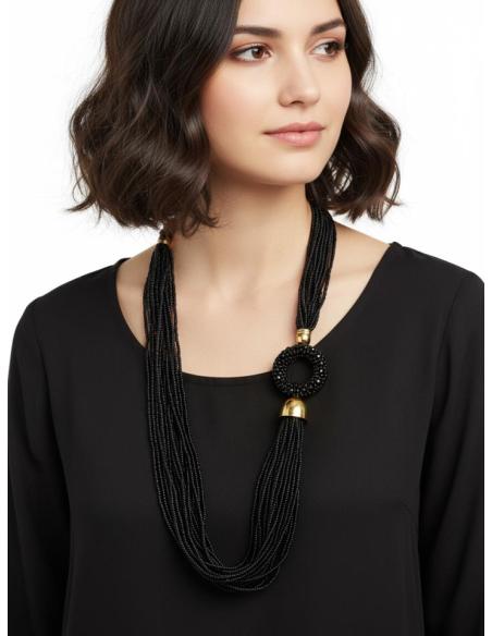 COLLARES AFRICA NEGROS LARGOS PARA MUJER | MODA CASUAL