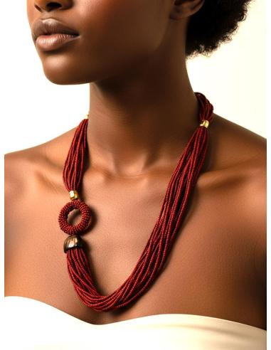 COLLARES AFRICA GRANATES CORTOS PARA MUJER | MODA CASUAL
