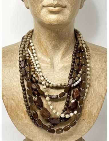 COLLARES MUJER MARRONES ESTILO TRIBAL AFRICANO | MODA CASUAL