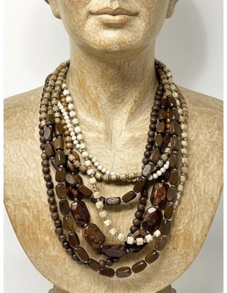 COLLARES MUJER MARRONES ESTILO TRIBAL AFRICANO | MODA CASUAL