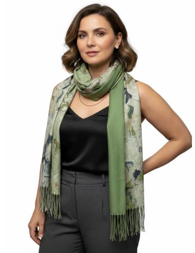 PAÑUELOS CALIDOS VERDES OLIVA LISO Y ESTAMPADO | MODA INVIERNO