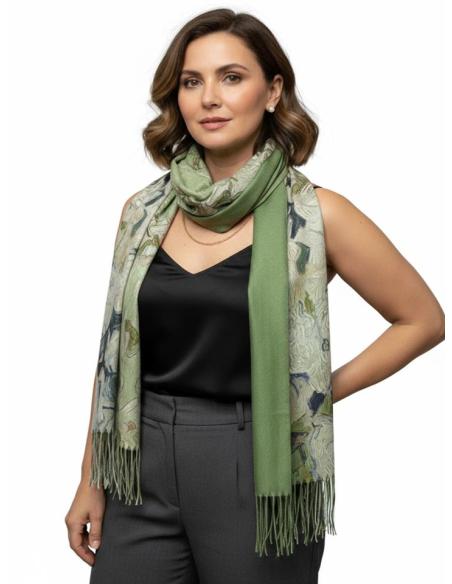 PAÑUELOS CALIDOS VERDES OLIVA LISO Y ESTAMPADO | MODA INVIERNO