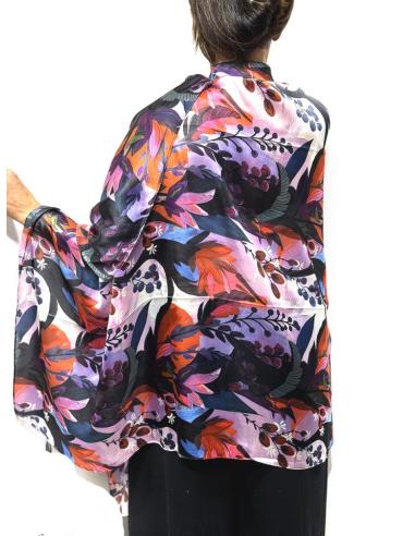 PAÑUELOS MORADOS LILAS Y AZULES ESTAMPADO SEDOSO | FULARES MUJER