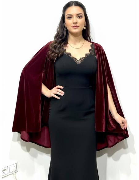 CAPAS TERCIOPELO GRANATES PARA BODAS INVIERNO | MODA MUJER