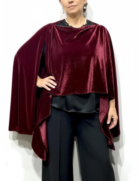CAPAS TERCIOPELO GRANATES PARA BODAS INVIERNO | MODA MUJER