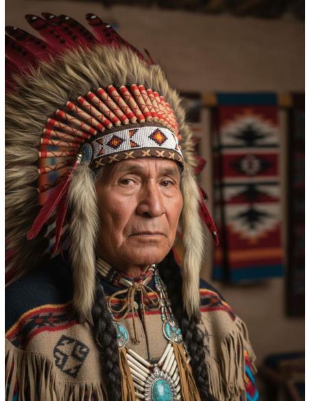 DECORACION Y REGALOS ORIGINALES, PENACHOS ROJOS DE LOS INDIOS AMERICANOS MEDIDA PEQUEÑA