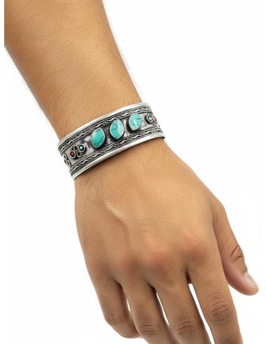 PULSERAS PLATA INDIA Y PIEDRA...