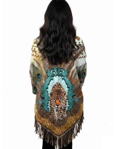 CHALES INVIERNO MARRONES CON LEOPARDO...