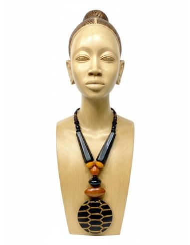 COLLARES LARGOS NARANJAS Y NEGROS ESTILO TRIBAL | ANIMAL PRINT