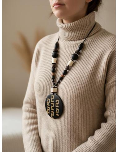 COLLARES ASTA AFRICANOS ETNICOS NEGROS Y BLANCOS | MODA MUJER
