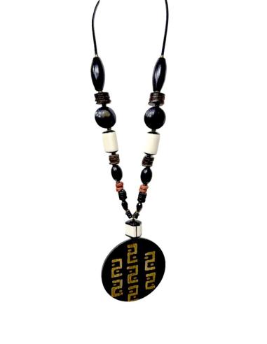 COLLARES ASTA AFRICANOS ETNICOS NEGROS Y BLANCOS | MODA MUJER