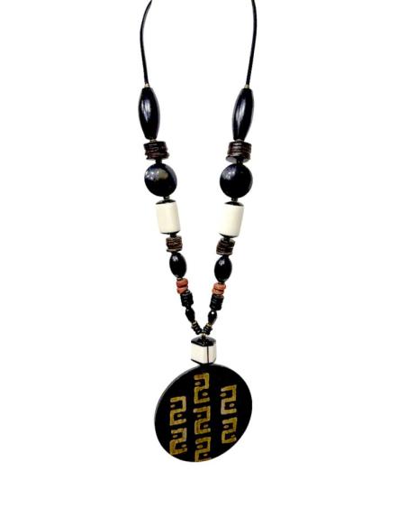 COLLARES ASTA AFRICANOS ETNICOS NEGROS Y BLANCOS | MODA MUJER