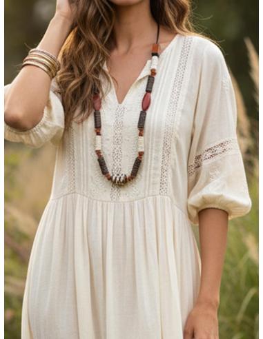 COLLARES AFRICANOS LARGOS MARRONES BLANCOS Y ROJOS | MODA MUJER