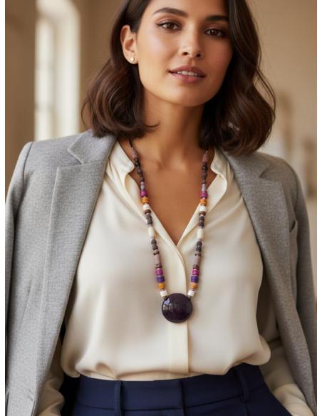COLLARES BOHO COLORIDO DE LAVA VOLCANICA Y ASTA | LARGOS MUJER