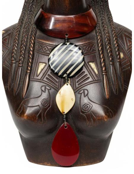 COLLARES LARGOS DE ASTA ROJOS NEGROS Y NATURAL| JOYA TRIBAL AFRICA