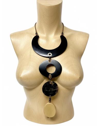 COLLARES LARGOS NEGROS Y MARRONES DE ASTA Y MADERA | MODA MUJER