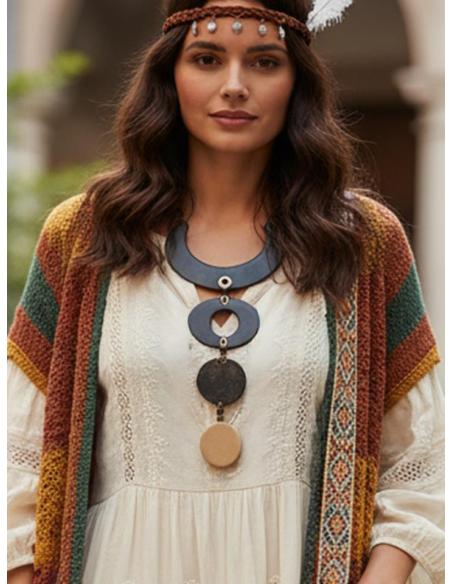 COLLARES LARGOS NEGROS Y MARRONES DE ASTA Y MADERA | MODA MUJER