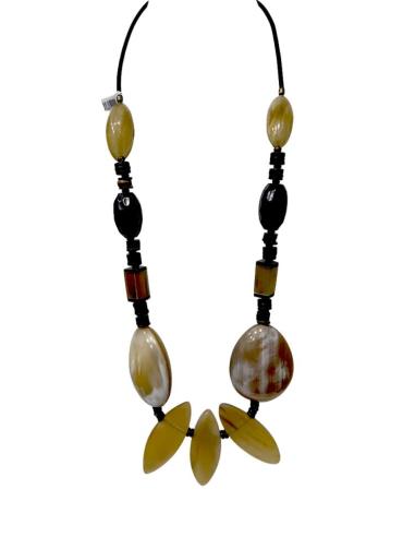 COLLARES ETNICOS LARGOS DE ASTA NEGROS Y BEIGE | MUJER MODA TRIBAL
