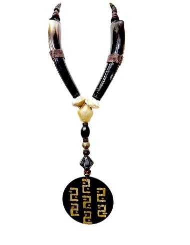 COLLARES ETNICOS LARGOS DE ASTA NEGROS Y BEIGE | MUJER MODA TRIBAL