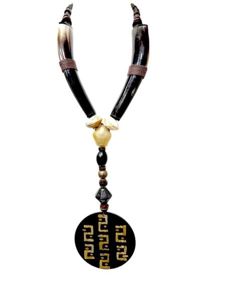 COLLARES ETNICOS LARGOS DE ASTA NEGROS Y BEIGE | MUJER MODA TRIBAL
