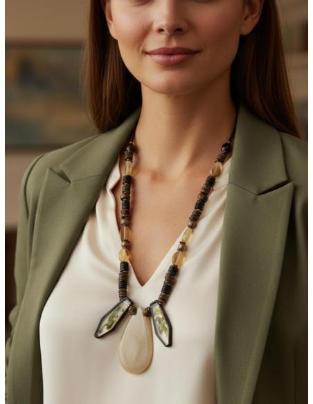 COLLARES MUJER AFRICANOS NEGROS Y MARRONES | MODA TRIBAL ETNICA