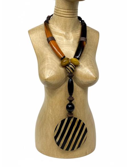 COLLARES MUJER NARANJAS DE CUERNO DE BUFALO | ESTILO TRIBAL ETNICO