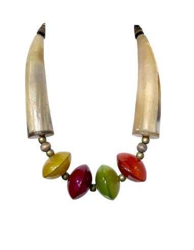 COLLARES AFRICANOS CORTOS COLORIDOS DE CUERNO | MODA MUJER