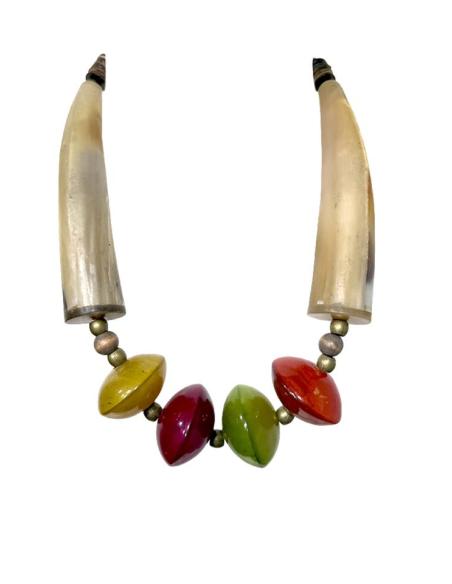 COLLARES AFRICANOS CORTOS COLORIDOS DE CUERNO | MODA MUJER