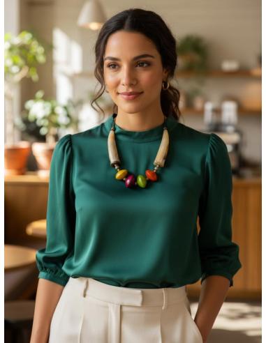 COLLARES AFRICANOS CORTOS COLORIDOS DE CUERNO | MODA MUJER
