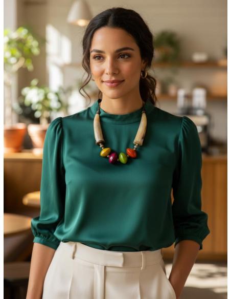 COLLARES AFRICANOS CORTOS COLORIDOS DE CUERNO | MODA MUJER