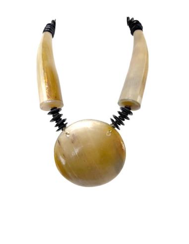 COLLARES MUJER MARRONES TOFFEE Y NEGROS DE CUERNO | MODA ETNICA