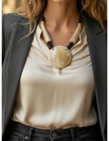 COLLARES MUJER MARRONES TOFFEE Y NEGROS DE CUERNO | MODA ETNICA