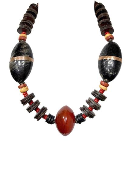 COLLARES ORIGINALES MARRONES CHOCOLATE Y ROJOS | CUERNO Y COCO