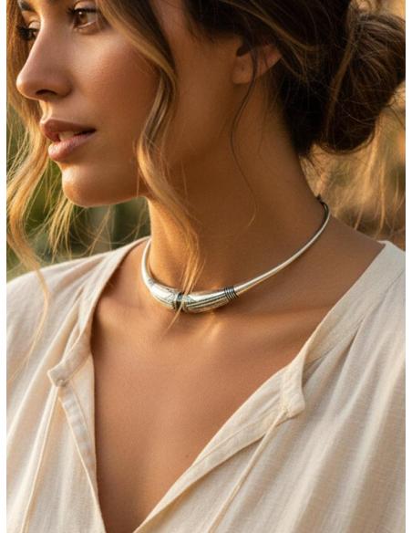 COLLARES UNISEX PLATEADOS JOYAS TUAREG CON MADERA | ESTILO TRIBAL