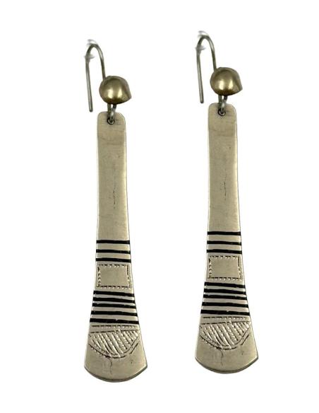 PENDIENTES PLATEADOS LARGOS PARA MUJER ALMA TUAREG | JOYA TRIBAL