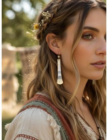 PENDIENTES PLATEADOS LARGOS PARA MUJER ALMA TUAREG | JOYA TRIBAL