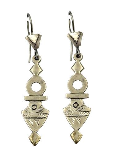 PENDIENTES PLATEADOS LARGOS JOYAS TRIBALES TUAREG | MODA ETNICA