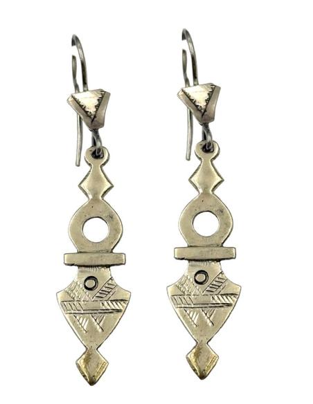 PENDIENTES PLATEADOS LARGOS JOYAS TRIBALES TUAREG | MODA ETNICA