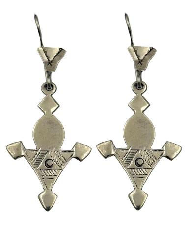 PENDIENTES ETNICOS PLATEADOS LARGOS PARA MUJER | JOYAS TUAREG