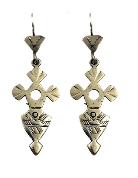 PENDIENTES PLATEADOS LARGOS CON ALMA TUAREG | ESTILO TRIBAL BOHO