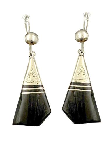 PENDIENTES LARGOS DE MUJER PLATEADOS CON MADERA | JOYAS EBANO
