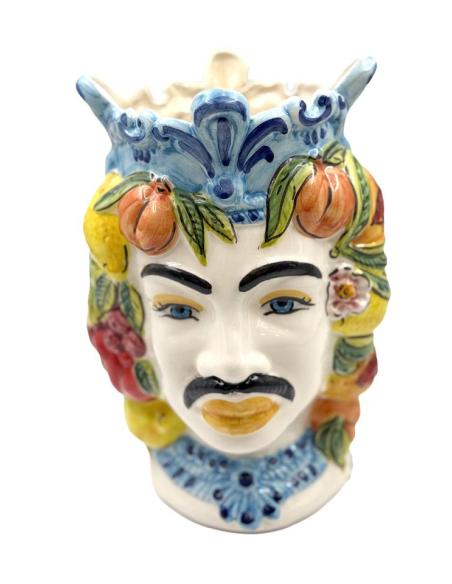 JARRONES SICILIANOS PAREJA CABEZAS TESTAS DI MORO | CERAMICA