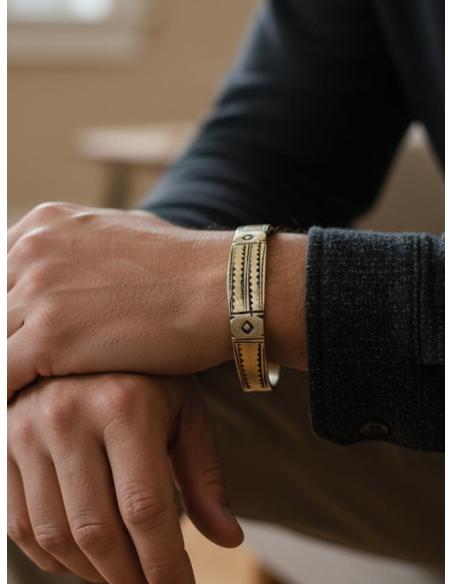 PULSERAS HOMBRE DORADAS CON GRABADOS TRIBALES | JOYAS TUAREG