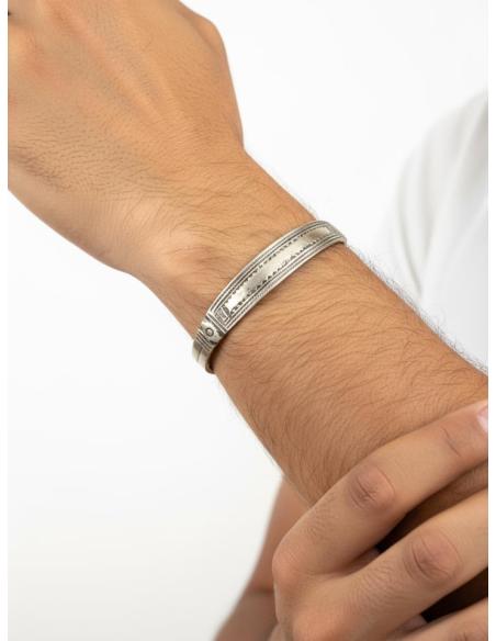 PULSERAS HOMBRE PLATEADAS CON ALMA TRIBAL | JOYAS TUAREG
