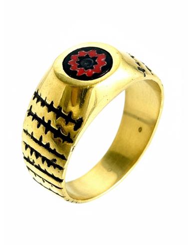 ALIANZAS DORADAS TRIBALES CON TALLA GRANATE | ANILLOS HOMBRE