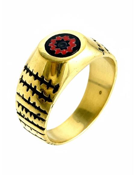 ALIANZAS DORADAS TRIBALES CON TALLA GRANATE | ANILLOS HOMBRE