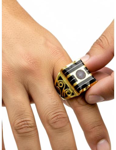 SELLOS DE HOMBRE ESTILO TRIBAL DORADOS Y MADERA | ANILLOS UNICOS